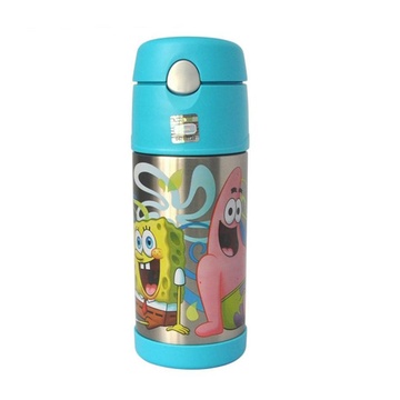 膳魔师儿童保温杯吸管杯海绵宝宝F4001(SB6