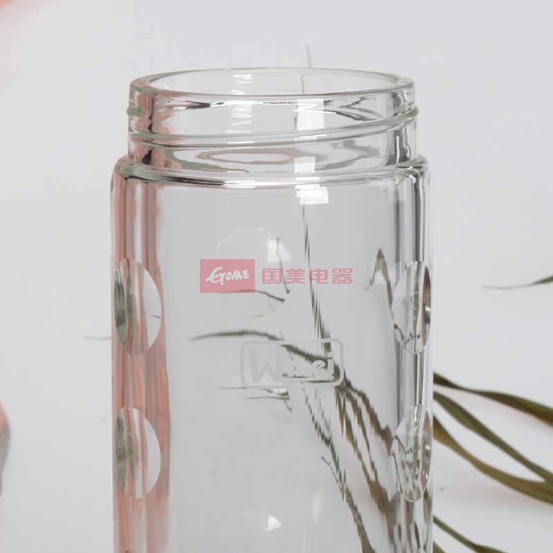 凯霖完美系列双层带盖水晶透明水杯茶杯玻璃杯420ml