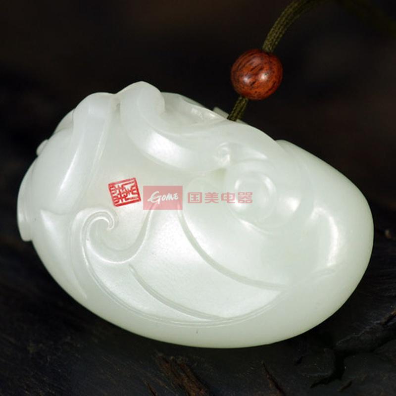 玖品缘 名家作品叶清 藏品和田玉羊脂玉籽料貔貅挂件图片