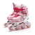 女童前轮闪光可调儿童直排套装轮滑鞋 ZQ-1002套装(粉色 35-38)第4张高清大图