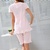 浪莎新品 家居服 针织棉质短袖女士睡衣 女 夏季薄款套装(粉色 XL/170)第2张高清大图