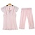 浪莎新品 家居服 针织棉质短袖女士睡衣 女 夏季薄款套装(粉色 XL/170)第3张高清大图