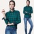 JamesPrincess女装新品法兰绒英伦长袖衬衫 绿色PA003086314(绿色 38)