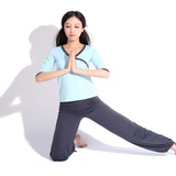 斯泊恩正品 瑜伽服 套装 新款 健身服 跳操服 女 韩版11855+12855(月蓝色 L)