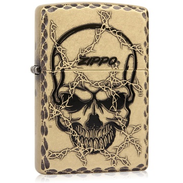 芝宝(zippo)打火机 古铜/雕刻 魔鬼门 骷髅门 骷髅门
