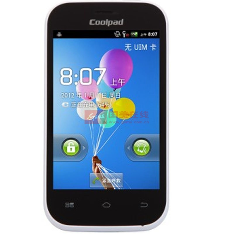 酷派(Coolpad)5109 电信3G手机 CDMA2000\/CDMA(白色 官方标配)图片,外观图,细节图 -国美在线