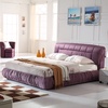 兰瑞蒂  软床布艺床简约现代 双人床储物 小户型布床可拆洗包安装(紫罗兰 （1.8*2.0）箱体床)