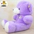 鸭小贱 大号泰迪熊 紫色熊 徽章熊娃娃 毛绒玩具 可爱公仔 创意新奇 生日礼物(紫色 70cm)第3张高清大图
