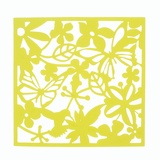 现代简约雕花镂空挂式屏风/墙贴--黄色（ 4个装）