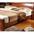 品尚美家 超厚实木床 橡木床双人床 简约大气 中式现代 简约家具卧室婚床1.5米1.8米(胡桃色 单床+2个床头柜)第4张高清大图