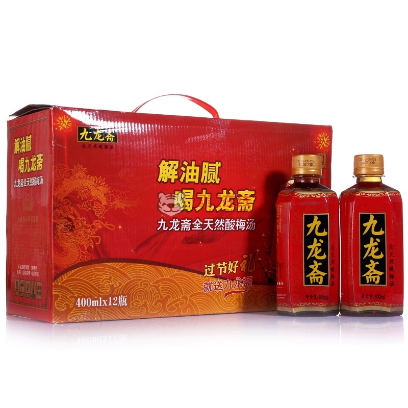 九龙斋 老北京天然酸梅汤400ml*12瓶 