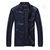 新款春季男士皮衣外套立领机车PU皮夹克韩版修身青年潮 8629(黑蓝色 M)第2张高清大图