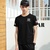 卡郎琪 男士新款夏装韩版短袖T恤 男青年修身款韩版大码个性图案圆领半袖打底衫(KLQJM-16213黑色 XL)第3张高清大图