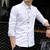 春夏装 时尚简单纯色男装衬衣韩版修身长袖衬衫西装搭配款潮208(白色 M)第3张高清大图