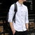 春夏装 时尚简单纯色男装衬衣韩版修身长袖衬衫西装搭配款潮208(白色 M)第5张高清大图