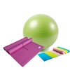 爱玛莎 瑜伽用品超值三件套 PVC瑜伽垫 瑜伽球 瑜伽拉力带(紫色 PVC)