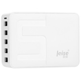 雷摄 LEISE LS-C5(白色）5口USB智能多口充电器/充电头 40W/5V/8A 适用于苹果安卓手机平板【国美自营 品质保证】