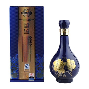 50国花杜康蓝瓷500ml