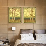 欧式有框画  现代客厅装饰画 美克美家壁画 卧室挂画45*60cm整套K9白桦树