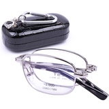 镜界眼镜 时尚品牌*金属款防辐射*折叠老花镜g406(银色 200度)