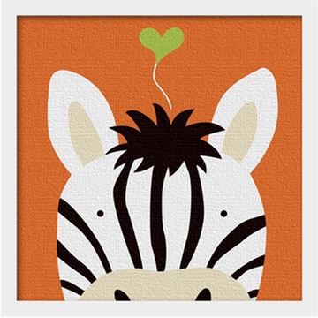 华庭丽娜diy数字油画 20x20 动物连连看-斑马 学习绘画简单容易画