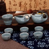 卢米家居（LUMI） 哥窑茶具10件套 荷露 金丝铁线茶壶茶杯茶漏套装