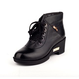 麦高 新款女式真皮保暖舒适防滑靴子 W6329004(黑色 36)