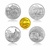 中国金币世界遗产黄山金银币 1/4盎司金币加1盎司银币*4枚