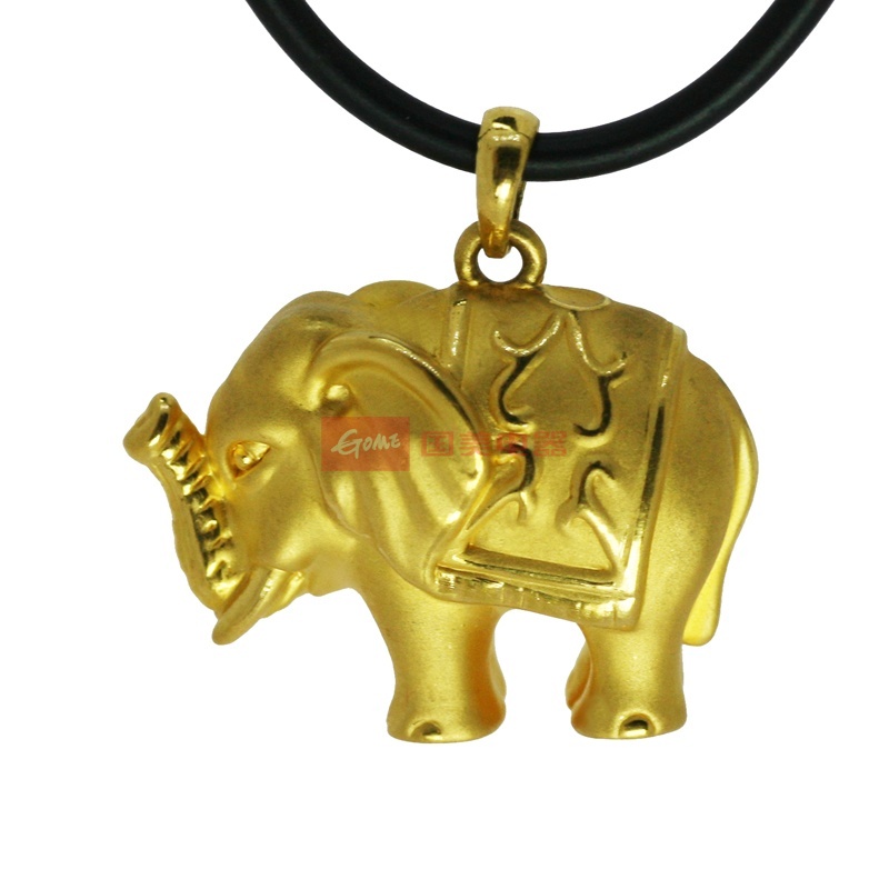 【sunshow】闪烁 黄金系列 硬千足金吊坠-托福金象图片展示-国美在线