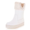 巫卡卡2013新款中跟保暖雪地靴金属豹子头中筒靴平跟松糕厚底女鞋283-029(白色 36)