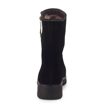 麦高 冬季新款女鞋 时尚保暖中筒 女雪地靴子 W9029008(黑色 36)