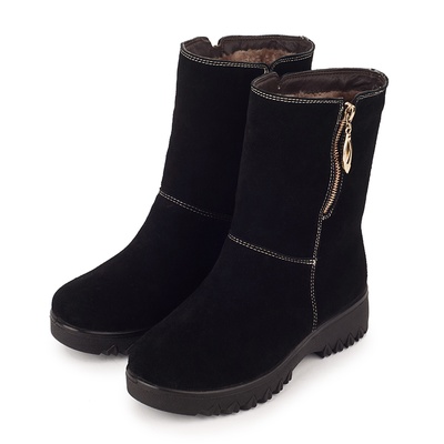 麦高雪地靴推荐：麦高新款时尚保暖中筒女雪地靴W9029008
