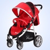 硕士全铝合金轻便婴儿推车 可坐可躺宝宝四轮婴儿车3385(红色)