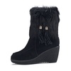 麦高 2013冬季新款女鞋 时尚保暖坡跟棉靴毛靴 24908062-21(黑色 35)