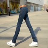 2014春夏新款韩版女式牛仔裤显瘦小脚裤(复古色 31)