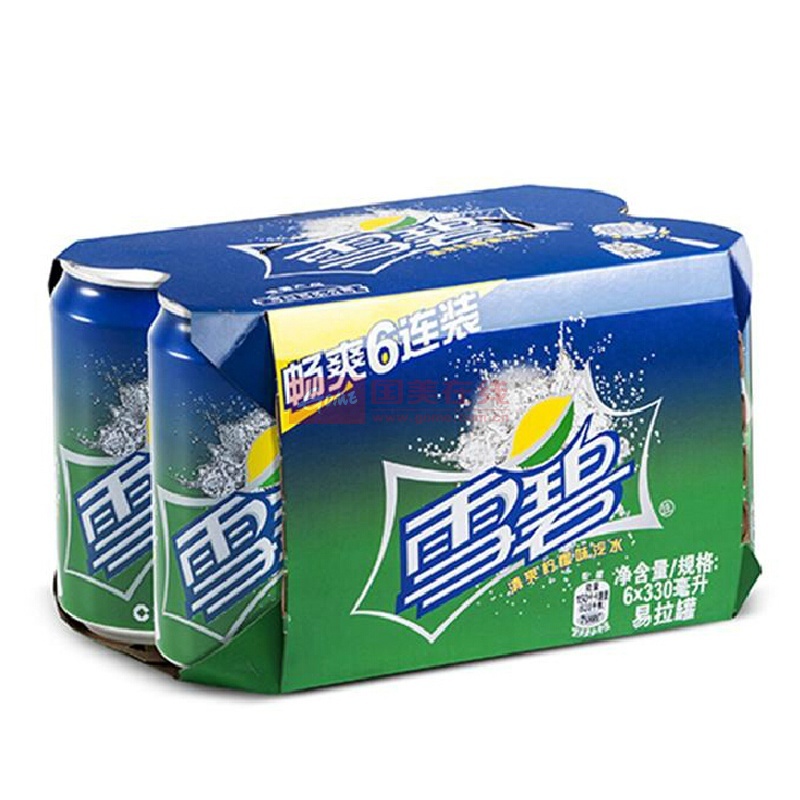【雀巢碳酸饮用水图片】雪碧畅爽330ml*6连罐 可口可乐公司荣誉出品
