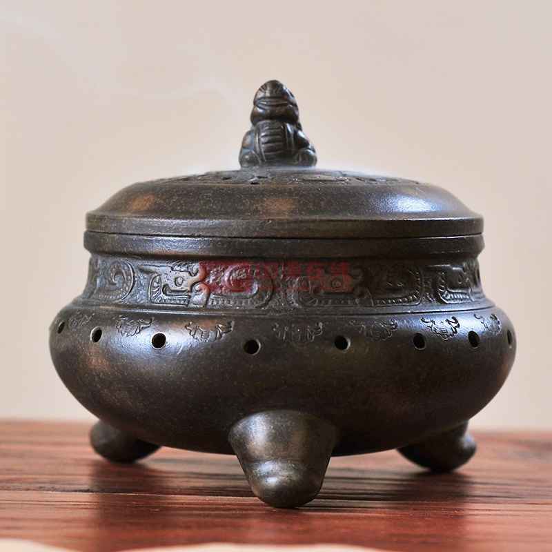 【陶瓷故事其他用品图片】陶瓷故事 香炉宜兴仿古紫砂香炉熏香炉兽钮