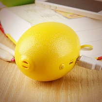 趣玩礼品 个性时尚柠檬型通用移动电源 水果 充电宝(柠檬黄)
