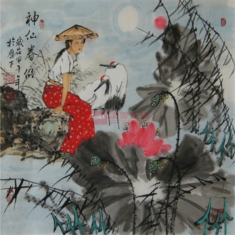 一级美术师 李春暖 精品人物 《神仙眷侣》图片展示-国美在线