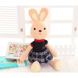 毛绒玩具兔子公仔抱枕可爱裙子兔布娃娃害羞兔儿童玩偶生日礼物女(蓝色裙子 1米)