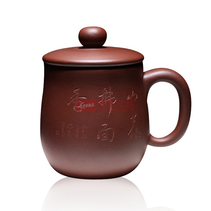 皖宣陶艺 正品名家 工艺师 羊建鹏 全手工紫砂茶杯 大肚盖杯子