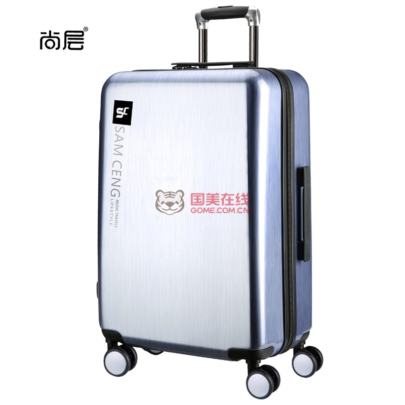 拖运箱拉丝蓝色24】尚层 镜面拉丝旅行拉杆箱包 万向轮男女商务箱包