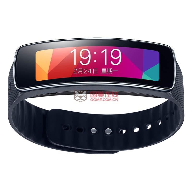 三星gear fit r350 曲面屏 触屏 可穿戴 s5 note3 智能手表 手环(黑色