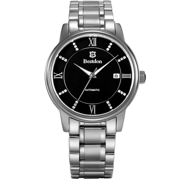 邦顿bestdon男士精钢皮带手表全自动机械表leisure系列bd7106白壳黑面