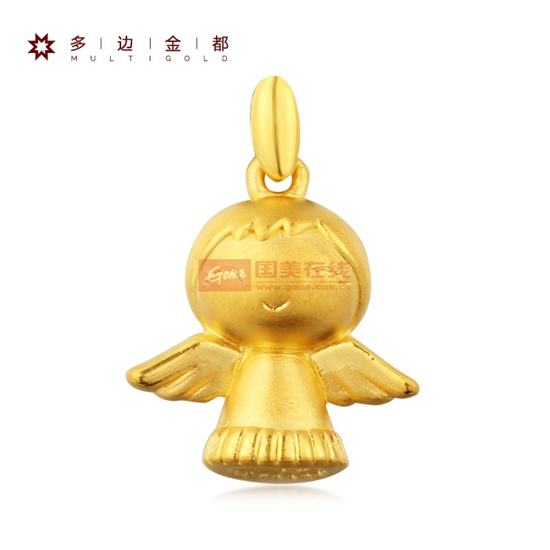03g图片】多边金都 黄金足金 聪明智慧天使宝宝吊坠 黄金吊坠 3d硬金