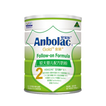 安宝乐金装较大婴儿配方奶粉2段800克