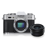 富士（Fujifilm）X-T10 定焦套 微单电相机 WIFI操控 翻折显示屏 XT10(银机身+18F2.0头 优惠套餐二)