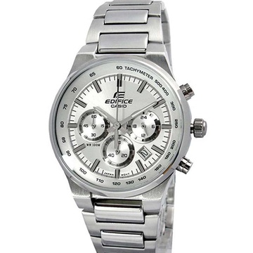 正品卡西欧手表 男士三眼计时男式钢带休闲石英男表ef-500bp-1a/7a