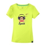 PaulFrank 大嘴猴夏装新款修身t恤女PSD52CE6043(耳麦音乐猴-荧光绿 M)