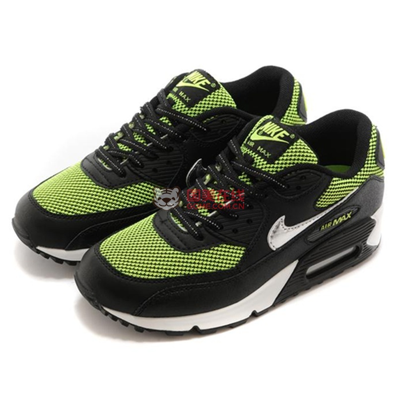 air max90女鞋气垫2015秋冬季新款跑步鞋情侣运动鞋(黑绿 41)图片展示